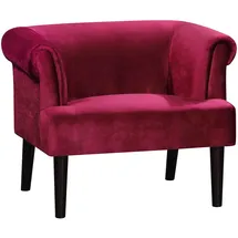 Atlantic Home Collection Sessel »Charlie«, Loungesessel mit Wellenunterfederung Rot,