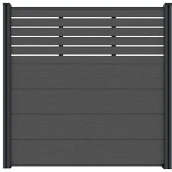 T&J MALCHOW WPC Steckzaunset 180 x 180 cm, Anthrazit