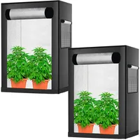 Marihuana Grow Zelt, Anzuchtzelt, Gewächszelt, Wachstumszelt, Gewächshaus Indoor(48 x 36 x 54 cm) (2 Pack) Schwarz