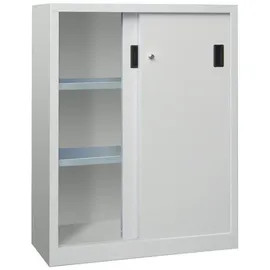 Pavoy Schiebetürenschrank Stahl 1200x1000x500 mm Silber 2 Böden verzinkt