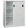 Pavoy Schiebetürenschrank Stahl 1200x1000x500 mm Silber 2 Böden verzinkt