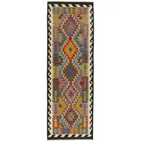 HAMID - Kilim Herat, Teppich Kelim Herat, 100% Handgewebte Wolle, Ethnischer Teppich Baumwollteppich mit Geometrischem Muster für Wohnzimmer, Schlafzimmer, Esszimmer, (245x83cm)