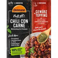 Ostmann Gewürze - Heute gibt's Chili con Carne | Würzmischung für 3 Portionen Chili con Carne mit passendem Gewürztopping zum Verfeinern | 100 % natürliche Zutaten | 36 g im Beutel