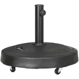 Outsunny Schirmständer,, Schwarz, Kunststoff, Metall, 53x53 cm, Sonnen- - Sonnenschirmständer 23,5 kg Sonnenschirmhalter mit Rollen für Ø38/48 mm Stange