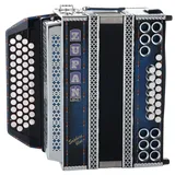 Zupan Saphire Blue IVD Harmonika - Stimmung: G-C-F-B - 48 Diskantknöpfe - 16 Bassknöpfe - Helikonbässe - X-Bass - Inkl. Trageriemen mit Querriemen, Poliertuch und Luxuskoffer - Shadow Blue
