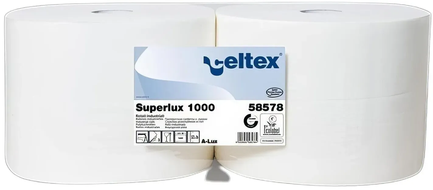 Putzpapier 3-lagig Zellstoff 26,5 x 38 cm weiß , 2 Rollen je 1000 Blatt