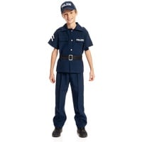 Kostümplanet Polizei-Kostüm Kinder Kostüm Polizist Uniform + Polizei Cap Kinderkostüm (Lieferumfang Premium, 152)