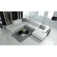 Xlmoebel Ecksofa Wohnzimmer Ecksofa aus Leder mit USB-Anschluss, Polsterecke und, Hergestellt in Europa weiß