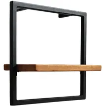 holz4home Wandregal Small Schwarz Gerahmt Industrial Style ohne Baumkante Natur