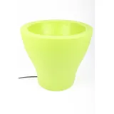 point-garden Beleuchteter Blumentopf aus Kunststoff, Pflanzkübel grün