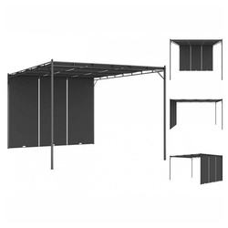 vidaXL Pavillon Garten Pavillon Gartenzelt mit Seitenvorhang 4x3x2,25 m Anthrazit schwarz
