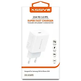 COFI 1453 25W PD Fast Charge 3.0 PPS Typ-C Schnell-Ladegerät Netzladegerät 3A Stecker kompatibel mit Android & iPhone weiß - Weiß