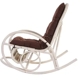 Mendler Schaukelstuhl Esmeraldas Polyester 58 x 101 x 58 cm Weiß/Braun