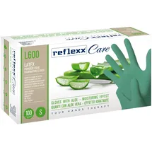 Wonder Grip Reflexx L600/M Einweghandschuhe aus Latex mit Aloe Vera, Grün, 100 Stück