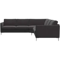 FLEXLUX Ecksofa »Fiore, gleichschenklig, bequem durch hochwertigem Sitzaufbau«, schmale Armlehnen, super Sitzkomfort durch Kaltschaum, Füße Alu grau