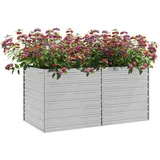 vidaXL Garten-Hochbeet verzinkter Stahl rechteckig 160 x 80 x 77 cm Silber 