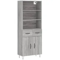 VidaXL Highboard Grau Sonoma 69,5x34x180 cm Holzwerkstoff
