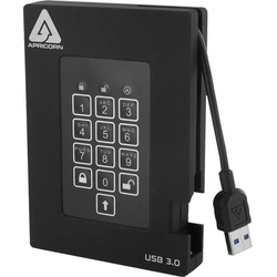 Apricorn Aegis Padlock Fortress A25-3PL256-500F – Festplatte – verschlüsselt – 500 GB – e (0.50 TB), Externe Festplatte, Schwarz