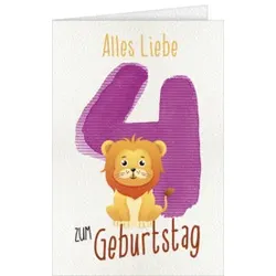 Geburtstagskarte Kinder Zahl 4 52-52204 Bild