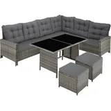 Tectake Barletta Rattan Lounge grau
