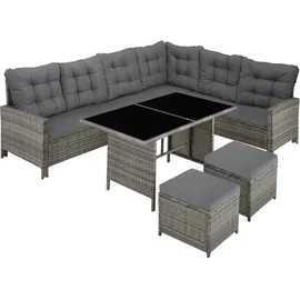 Tectake Barletta Rattan Lounge grau