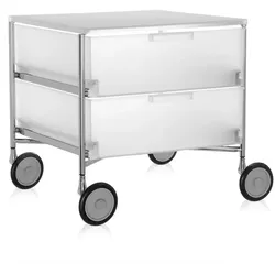 Kartell - Mobil Container - mit Rollen, 2 Schubladen, eisfarben