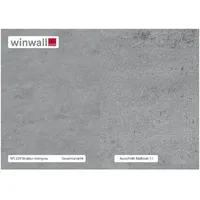 winwall Duschrückwand Duschrückwände ALU-Verbundplatte Dekor: Struktur Steingrau, (1-tlg), Wandverkleidung aus Alu grau 19 cm x 27 cm