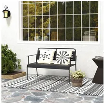 Outsunny Gartenbank 2-Sitzer schwarz