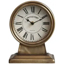 Chic Antique Uhr Vintage Port auf Fuss, H21,5/L16/B9 cm, messing