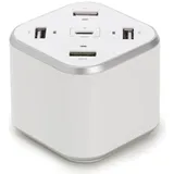 Toolland SMART USB Station mit 3 x USB + 1 x USB Fast Charge QC 3.0 + 1 x Type-C Ausgänge - max. 9,6 A - max. 48 W - weiß