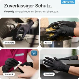 arnomed Nitril Einweghandschuhe puderfrei Midnight Black M 100 St.