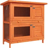 PawHut Kleintierstall grün Holz B/H/L: ca. 45x90x90 cm - Gelb, Gruen