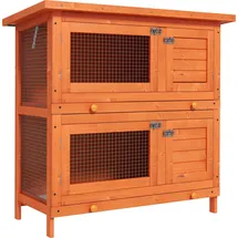 PawHut Kleintierstall grün Holz B/H/L: ca. 45x90x90 cm - Gelb, Gruen