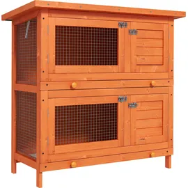 PawHut Kleintierstall grün Holz B/H/L: ca. 45x90x90 cm - Gelb, Gruen