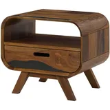 MASSIVMOEBEL24.DE Nachtschrank Mailand 50 x 40 x 43 cm Dunkelbraun