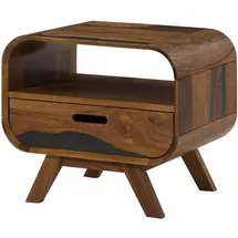 MASSIVMOEBEL24.DE Nachtschrank Mailand 50 x 40 x 43 cm Dunkelbraun
