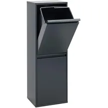 ARREGUI Basic CR204-B Mülltrennsystem aus Stahl | Mülleimer für die Küche | 2 Fach Abfalleimer | 2x17L (34L)| Herausnehmbare Inneneimer mit Griff | Recycling Schrank | Mülltrennung| anthrazit