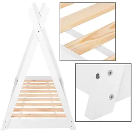 SPRINGOS Hausbett Tipi 70 x 140 cm Massivholz weiß