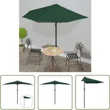 Balkon-Sonnenschirm mit Alu-Mast Grün 300x155 cm Halbrund - Balkonschirm - Sonnenschirm - Gartensonnenschirm - Halbrund - Grün - The Living Store