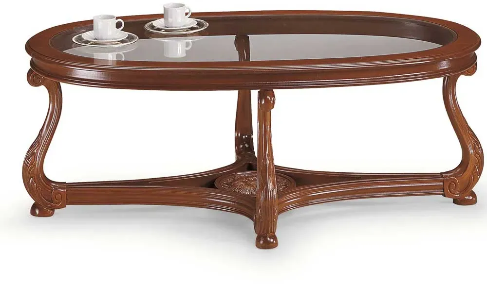 Ovaler Salontisch im italienischen Design Buche furniert