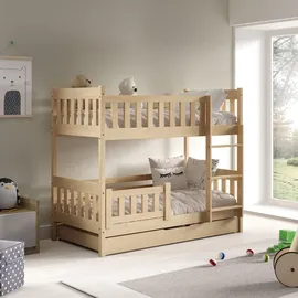masseno Etagenbett Lucia 80 x 160 cm Kiefer massiv braun