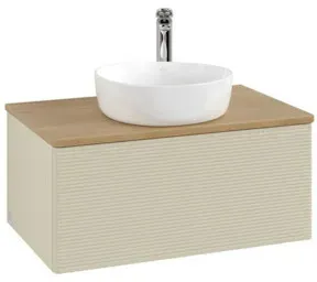 V&B Waschtischunterschrank mit Frontstruktur Antao 80x36x50cm, HL, WBP hon. Oa, si Gr m Lac