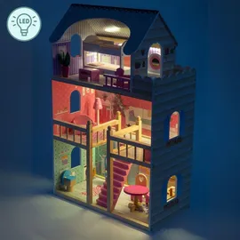 Mamabrum Holzpuppenhaus Großes Puppenhaus gelb