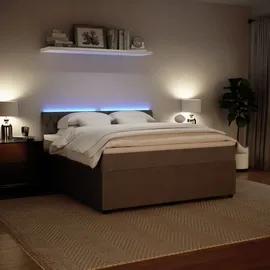 vidaXL Boxspringbett mit Matratze Hellgrau 180x200 cm Samt
