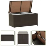 Gartenbox Poly Rattan 100x50x50 cm Braun - Gartentruhe - Gartenbox - Outdoor Box - Lagerräumung - Wetterfest - The Living Store