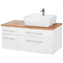 WELLTIME Waschbeckenunterschrank Davos Badmöbel, Waschtisch inkl. Waschbecken, Breite 90 cm weiß