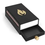 Nordic Flame Design Streichholzschachtel aus pulverbeschichtetem Stahl mit 50 Langen Streichhölzern (Schwarz)