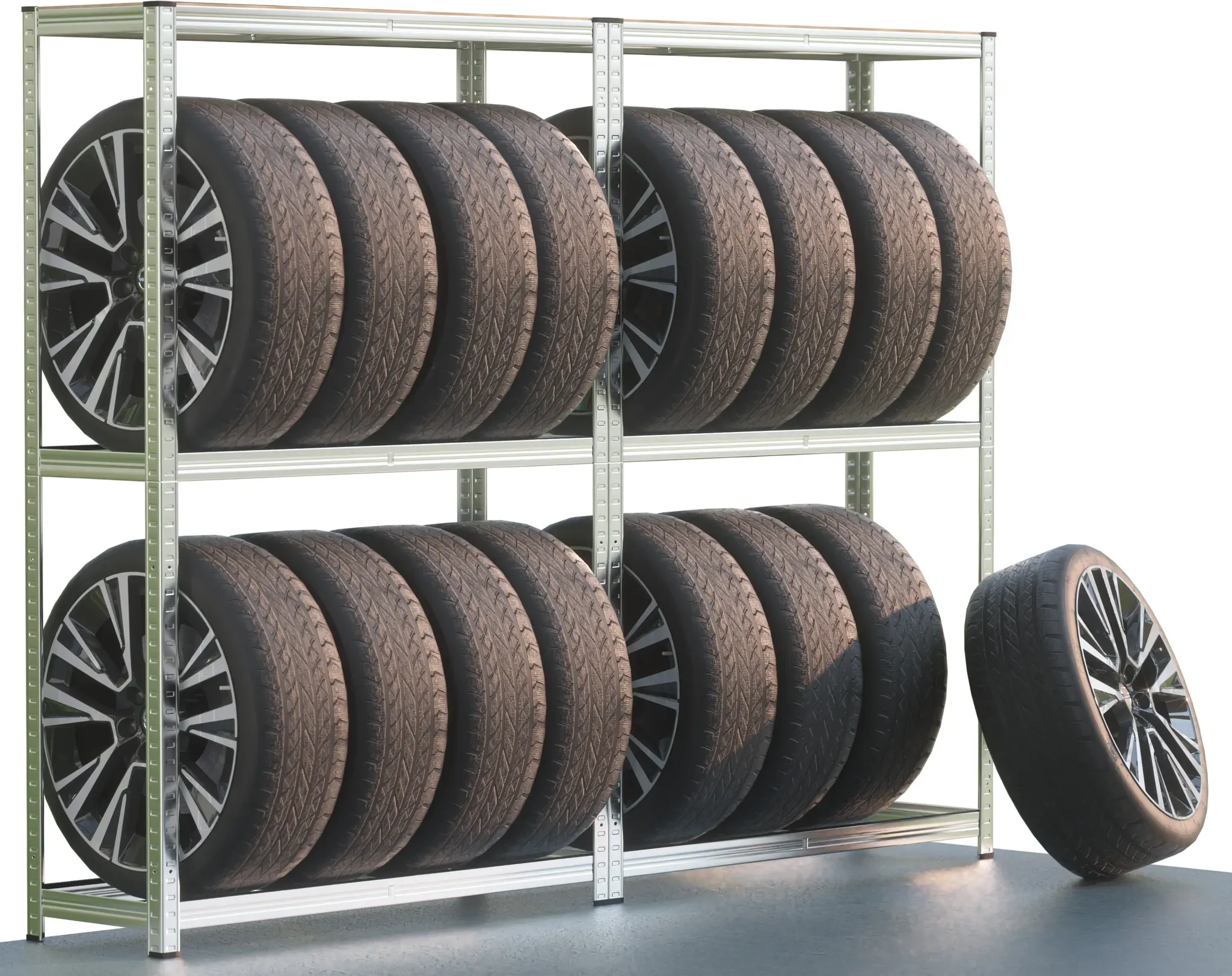 Tyre rack set of 2 180x120x40cm galvanised 795kg