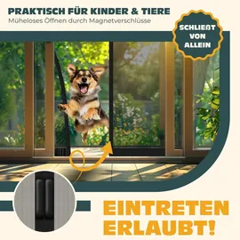 Kesser Magnet Fliegengitter Tür 100 x 220 cm Schwarz