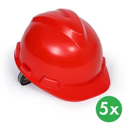 Schutzhelm, 4-Punkt, 5er-Pack, rot